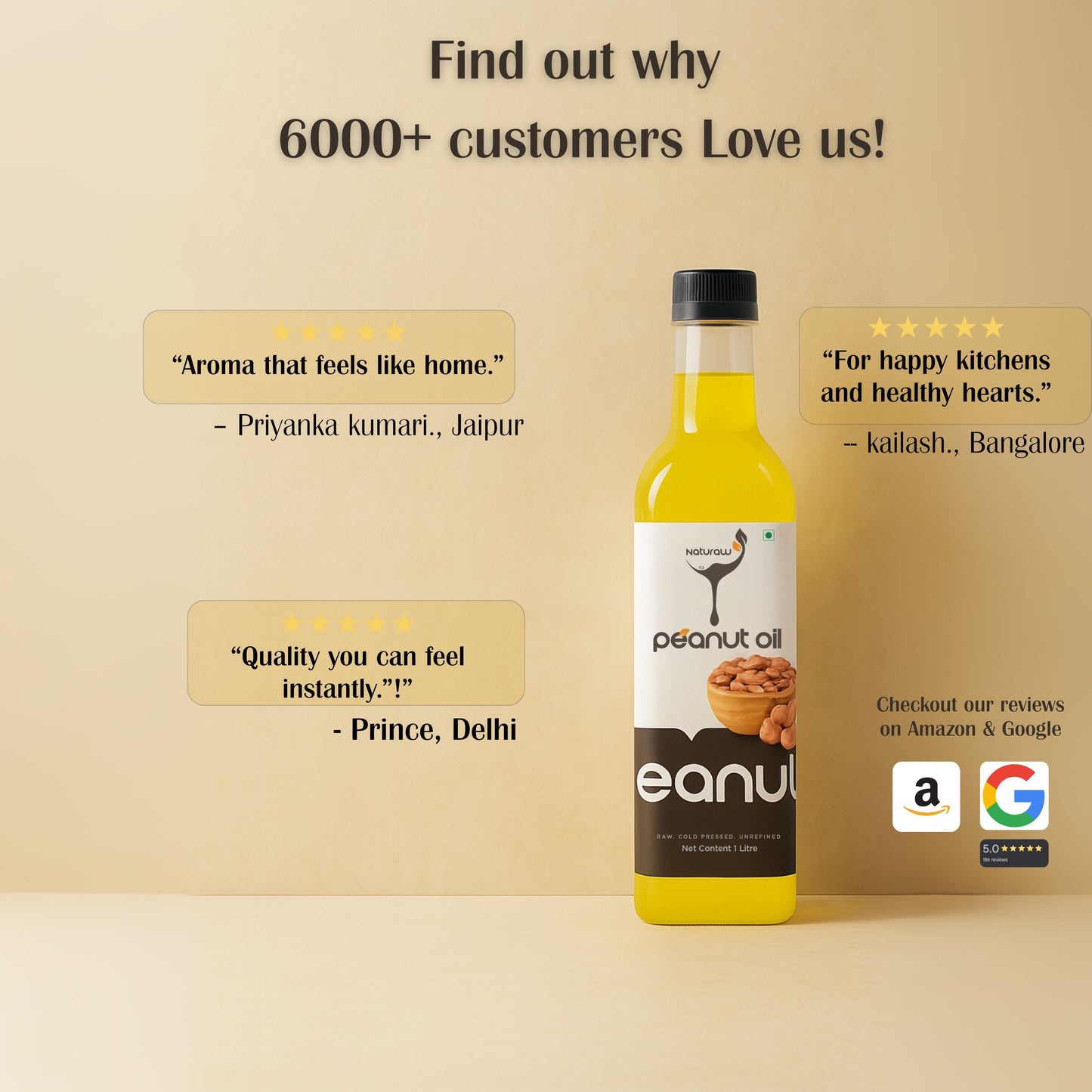 Cold Pressed Peanut Oil Organic, Pure and Natural