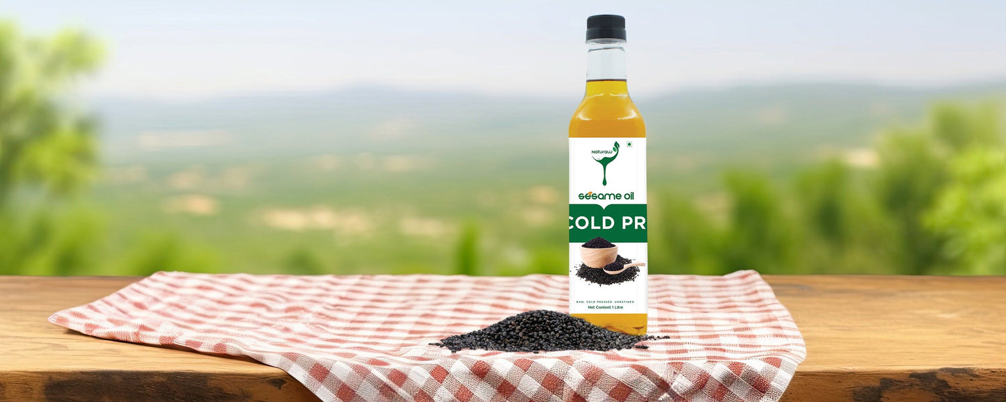 Cold Pressed Sesame Oil, Organic, Pure and Natural