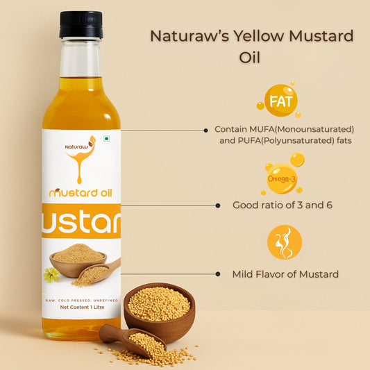 Cold Pressed Yellow Mustard Oil, Organic, Pure and Natural