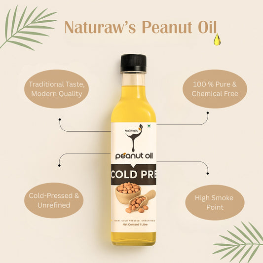 Cold Pressed Peanut Oil Organic, Pure and Natural
